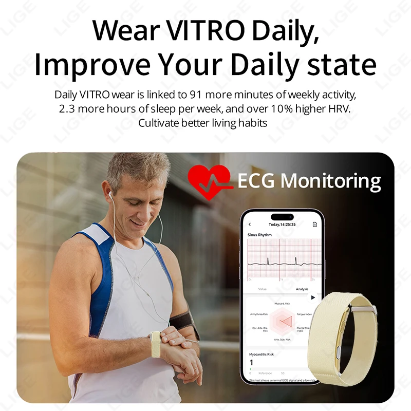 Men Smart Watch ECG Health Blo - Fall Detection Watch recension och pris